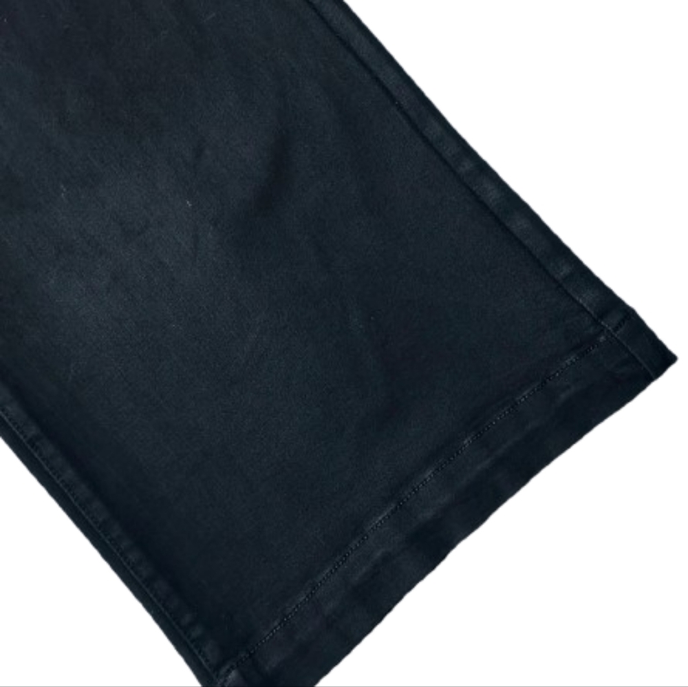 Paige Anessa Wide Leg Denim Jean Size 31 Ankle Black Coated - Picture 11 of 15